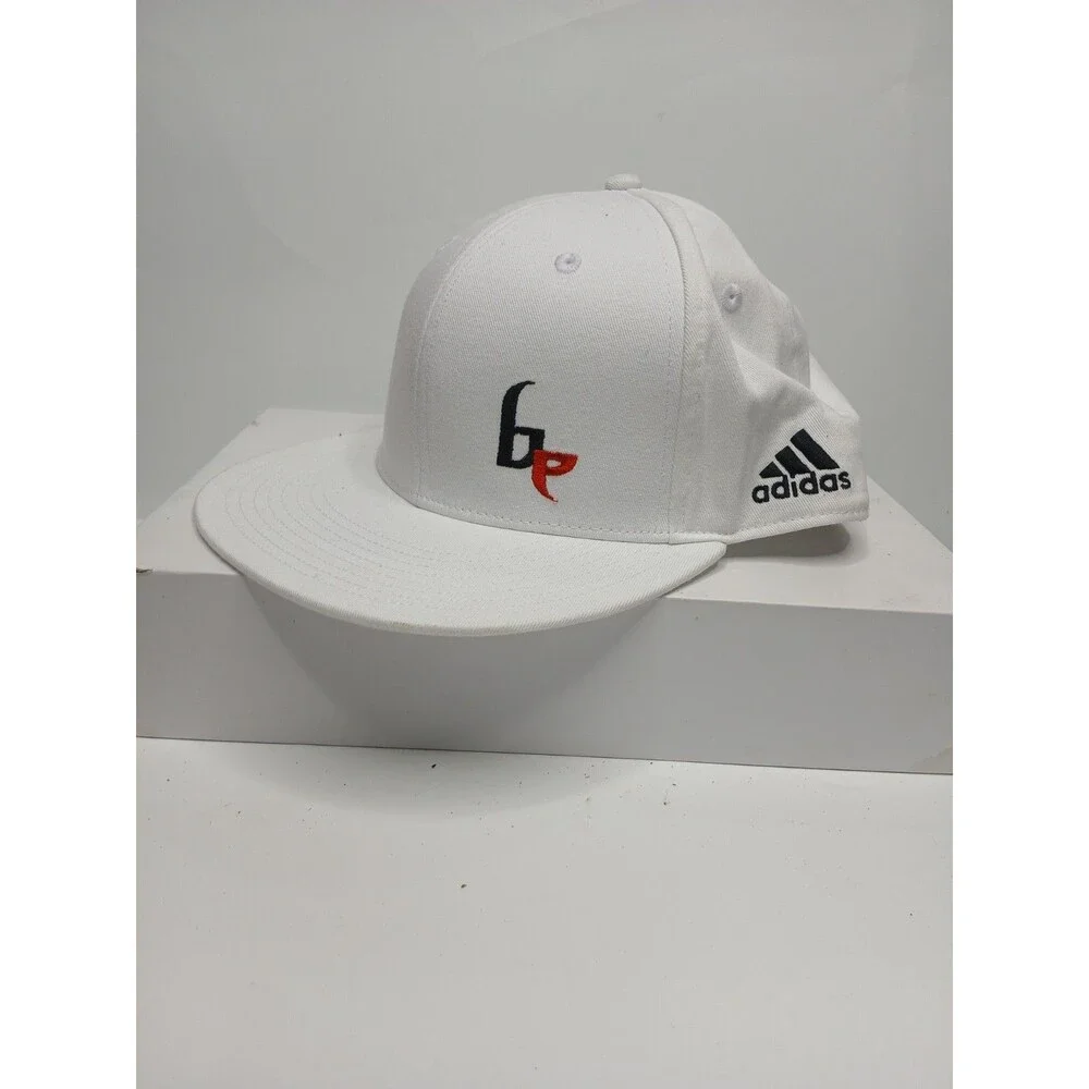 Adidas White Snapback Hat Flat Brim Adjustable One Size New Without Tags